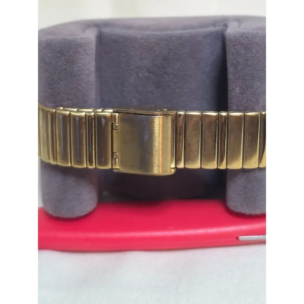 Vintage Seiko Quartz Tank Gold Tone Date Rectangular Dress Watch 5Y32 Works